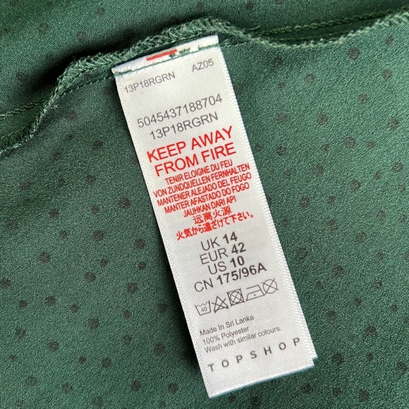 Topshop Dark Green Blouse - Picture 10 of 11